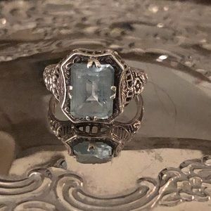 Aquamarine Sterling Silver ring.  Size 6
